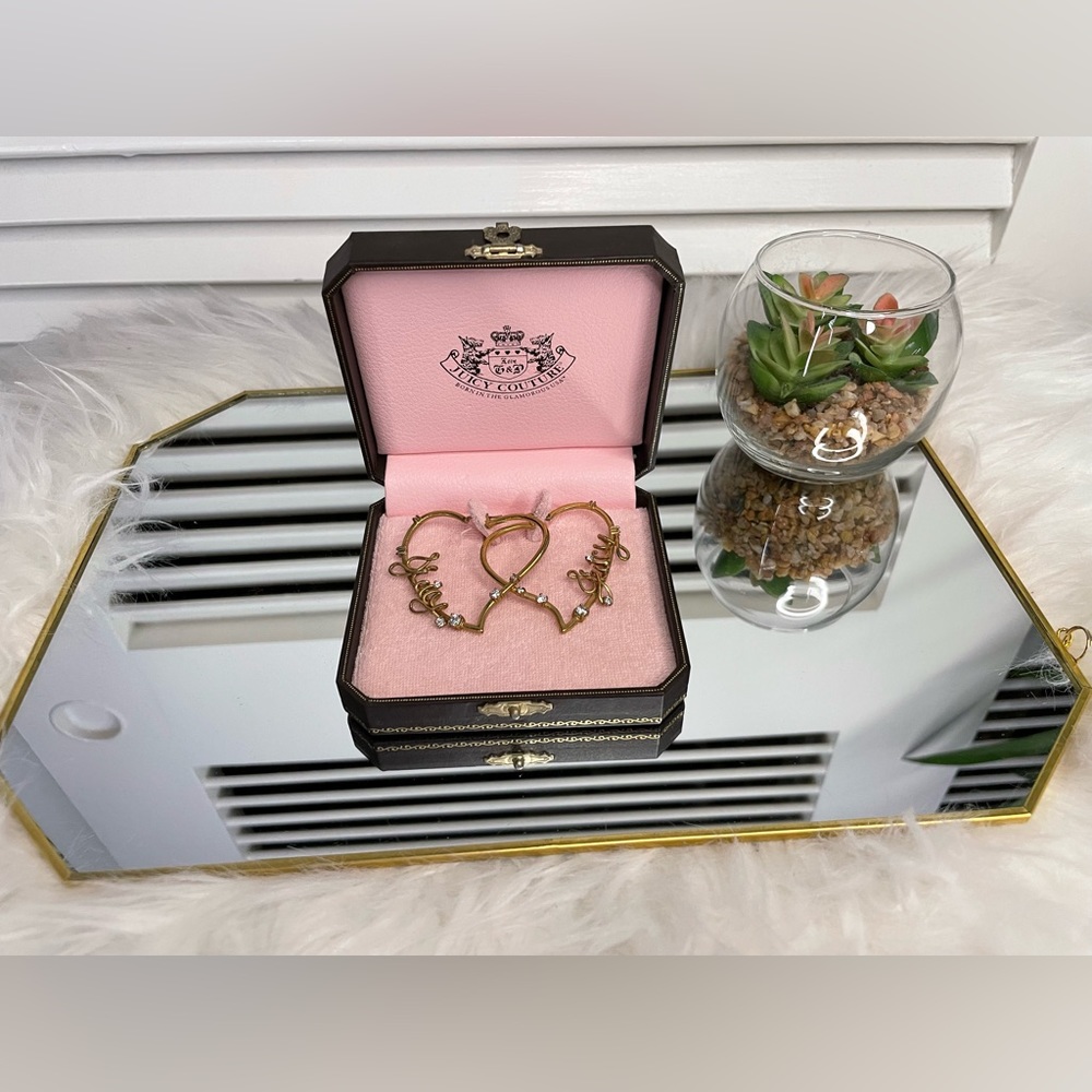 Juicy Couture Gold “Juicy” Heart Earrings